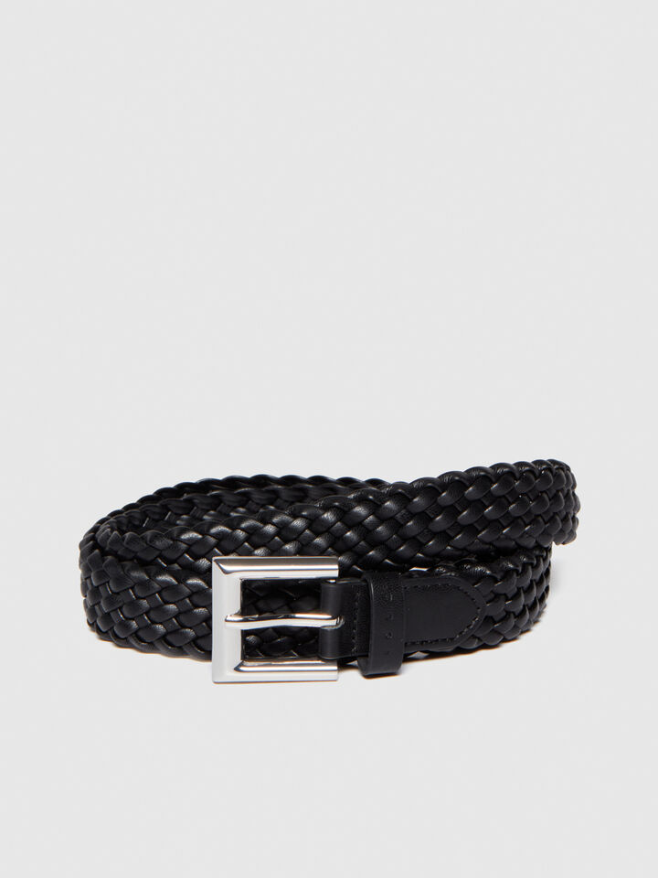 Woven belt - women's belts - Black | Sisley image number 1